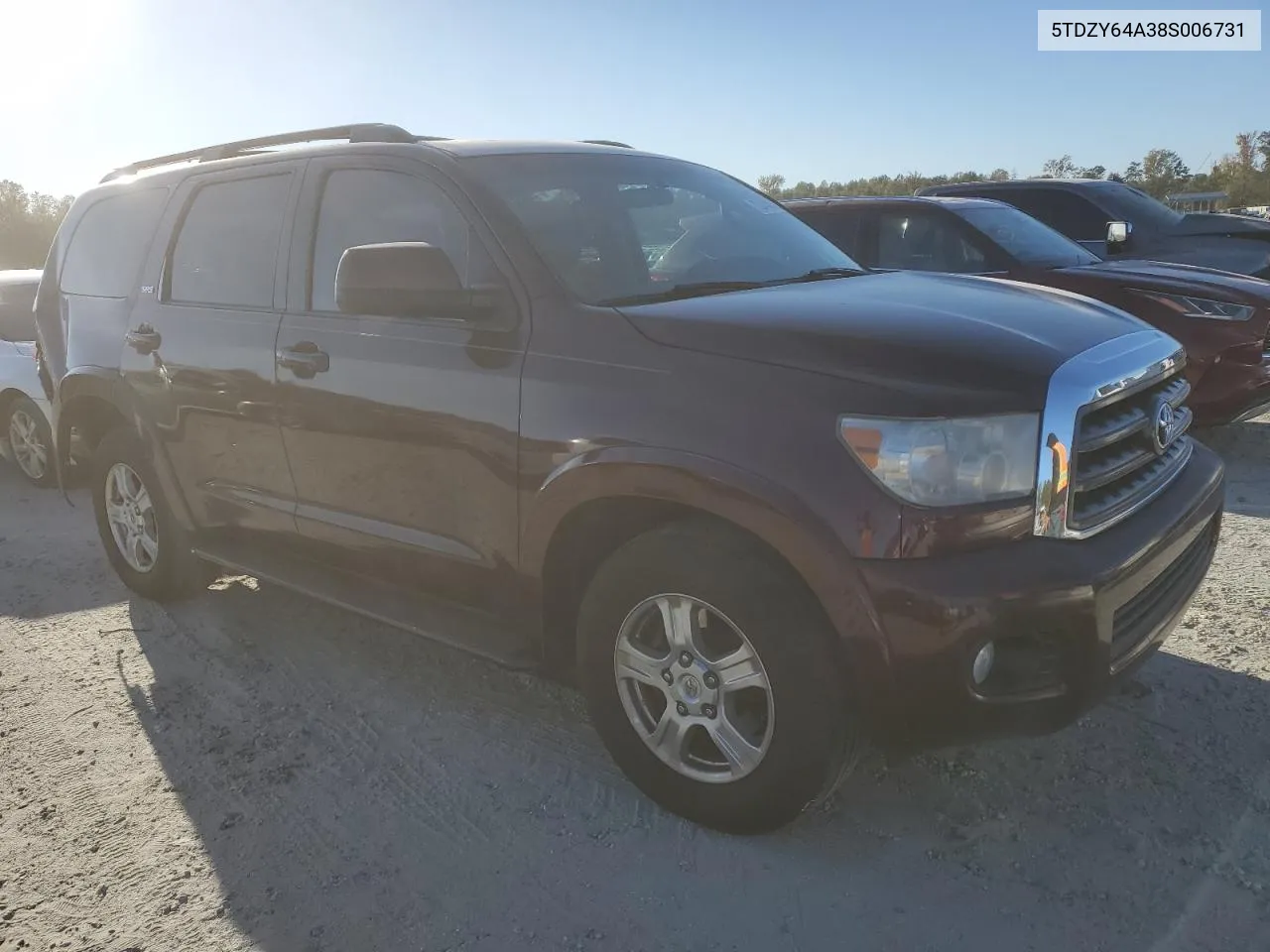 2008 Toyota Sequoia Sr5 VIN: 5TDZY64A38S006731 Lot: 76245034