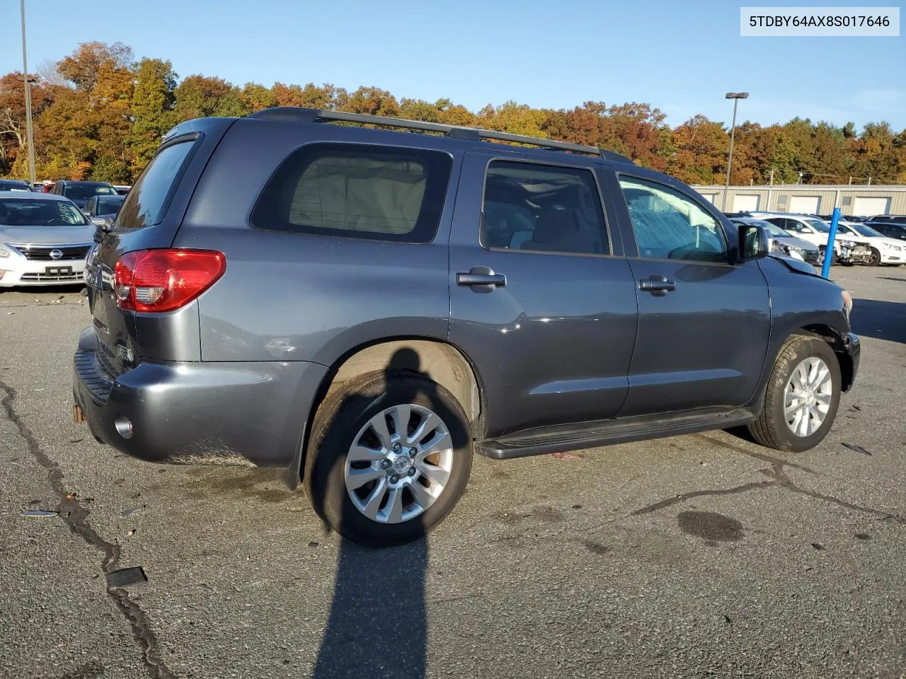 2008 Toyota Sequoia Sr5 VIN: 5TDBY64AX8S017646 Lot: 76740494