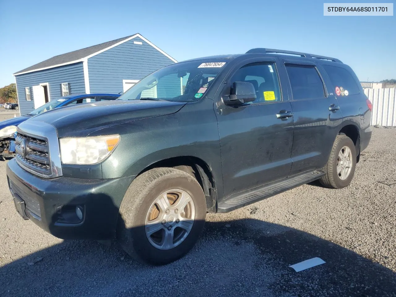 2008 Toyota Sequoia Sr5 VIN: 5TDBY64A68S011701 Lot: 76847654