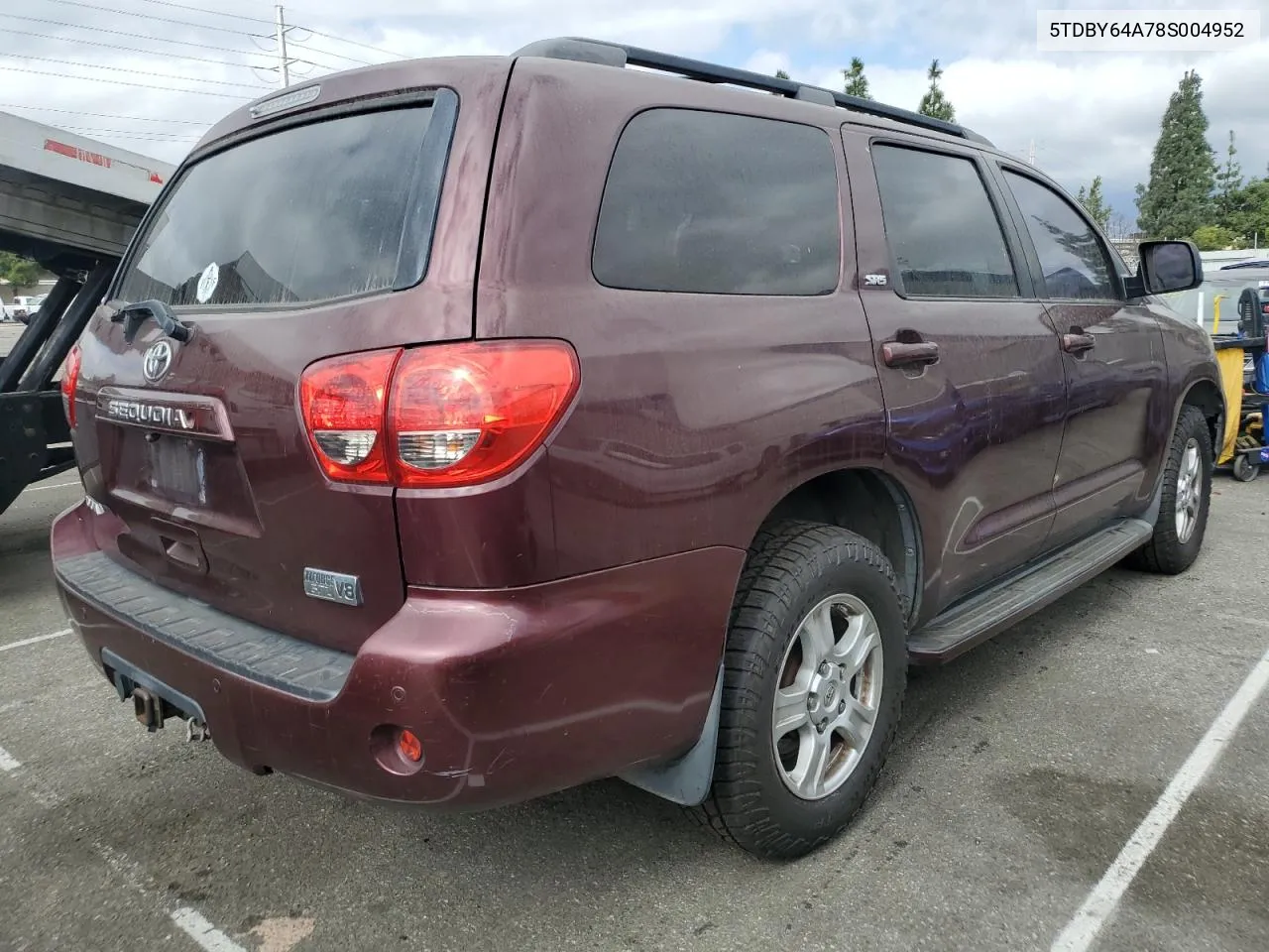 2008 Toyota Sequoia Sr5 VIN: 5TDBY64A78S004952 Lot: 77881814