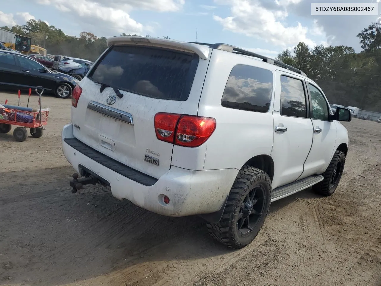 2008 Toyota Sequoia Limited VIN: 5TDZY68A08S002467 Lot: 78644954