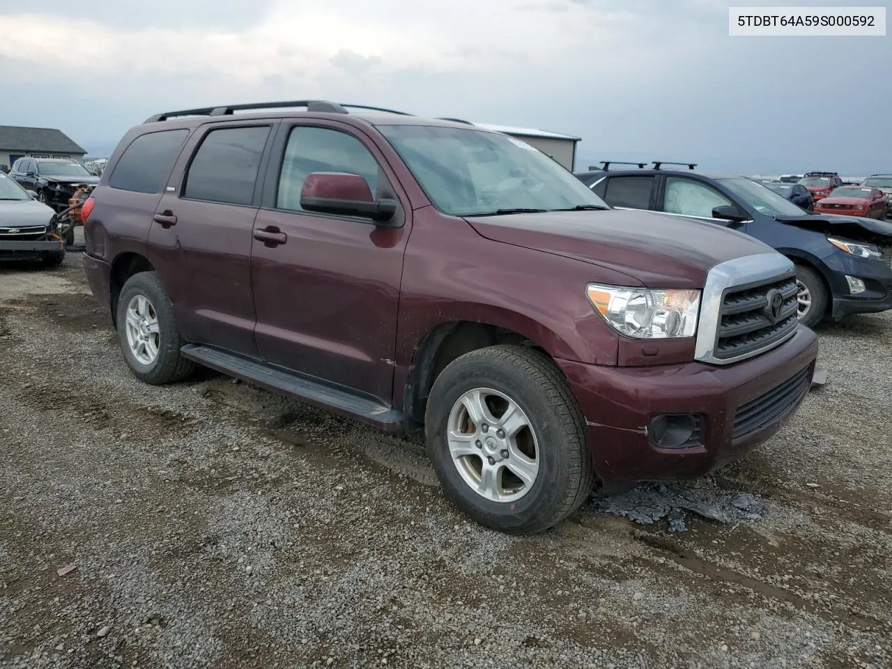 2009 Toyota Sequoia Sr5 VIN: 5TDBT64A59S000592 Lot: 67943124