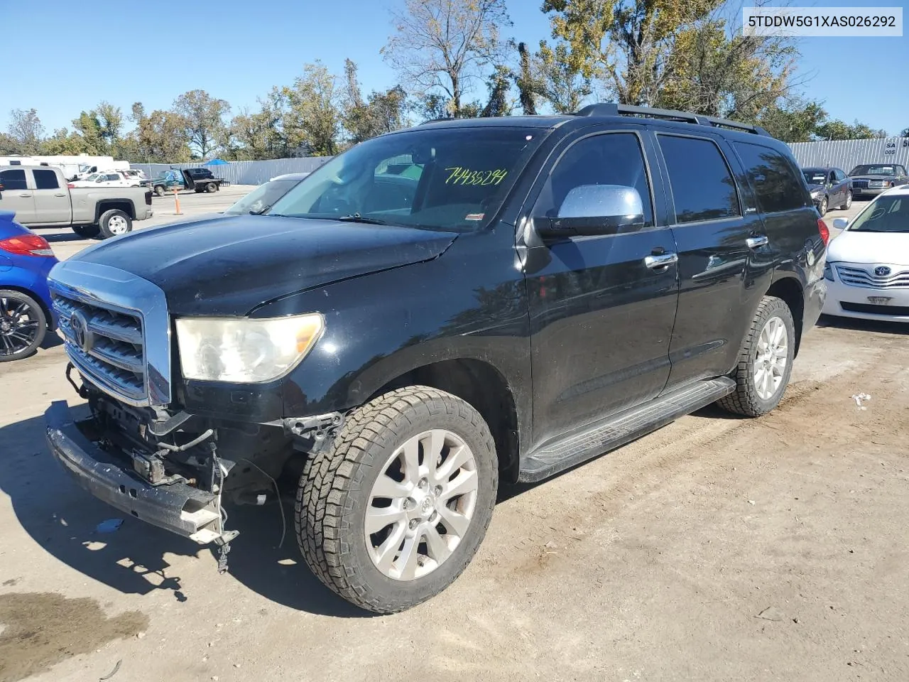 2010 Toyota Sequoia Platinum VIN: 5TDDW5G1XAS026292 Lot: 74438294