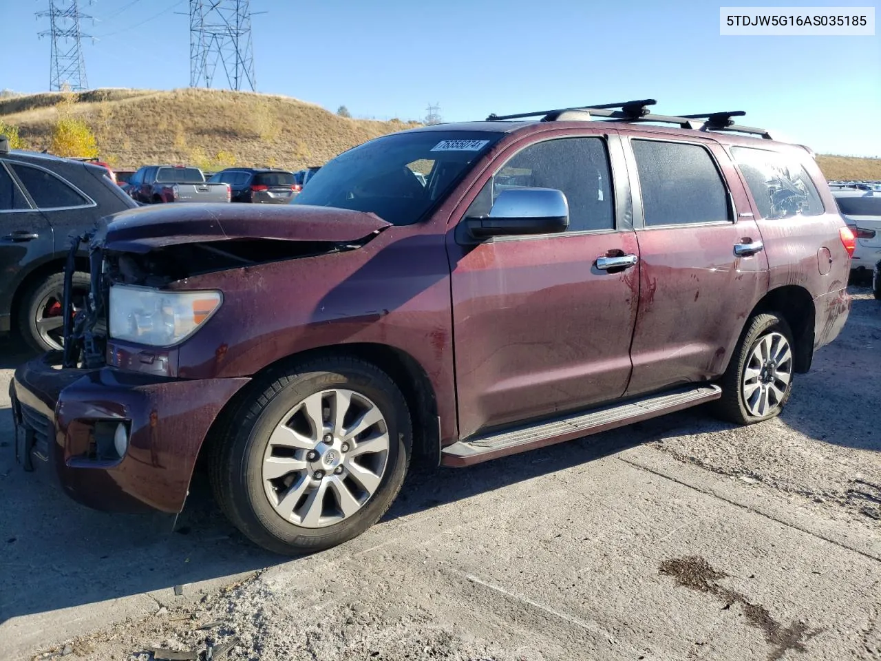 2010 Toyota Sequoia Limited VIN: 5TDJW5G16AS035185 Lot: 76355074