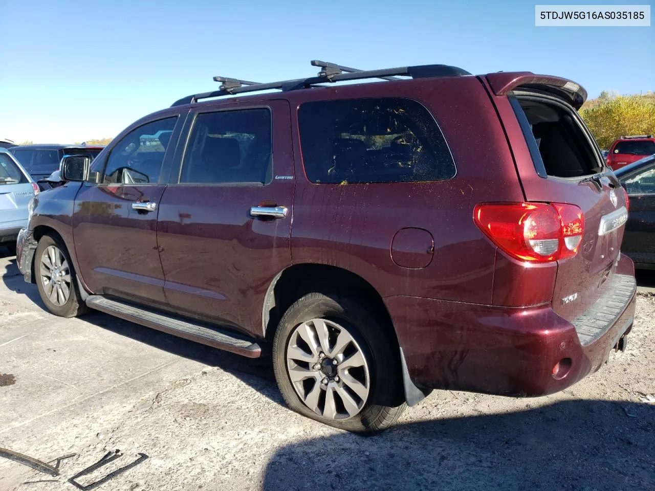 2010 Toyota Sequoia Limited VIN: 5TDJW5G16AS035185 Lot: 76355074