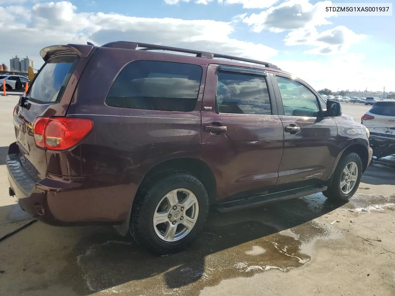 2010 Toyota Sequoia Sr5 VIN: 5TDZM5G1XAS001937 Lot: 79966354