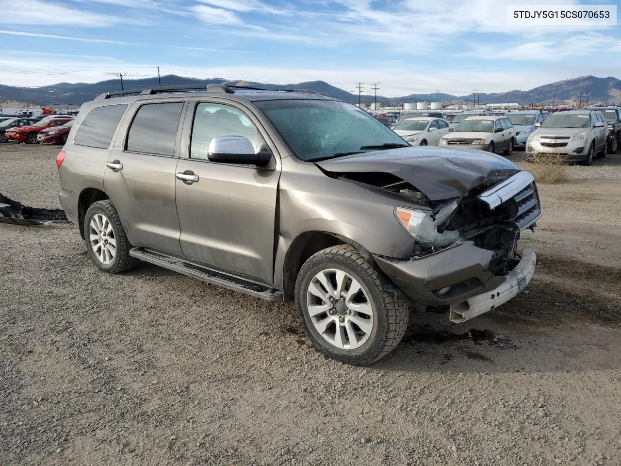 2012 Toyota Sequoia Limited VIN: 5TDJY5G15CS070653 Lot: 77970984