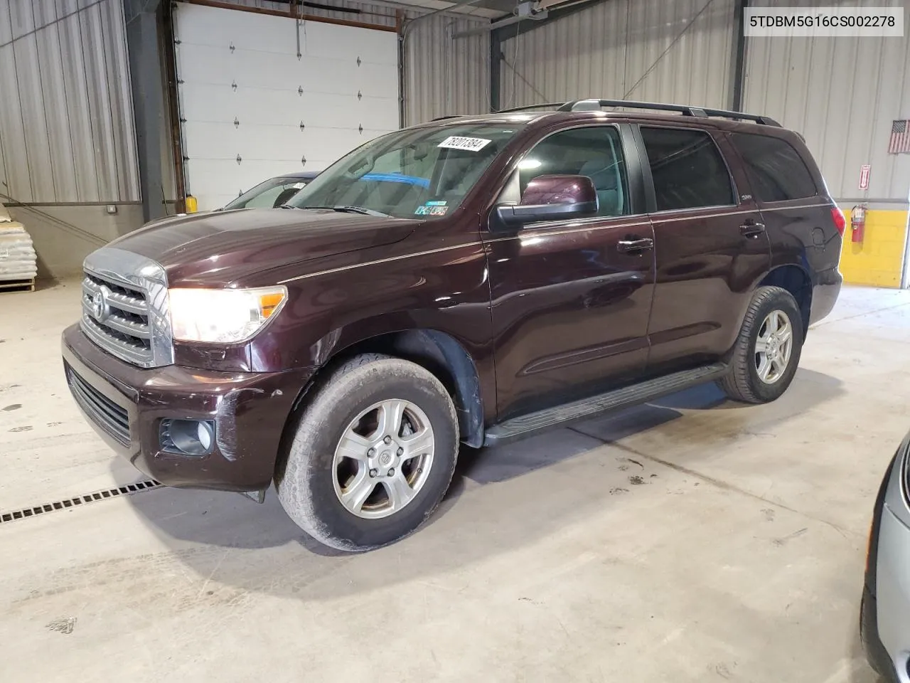 2012 Toyota Sequoia Sr5 VIN: 5TDBM5G16CS002278 Lot: 78201384