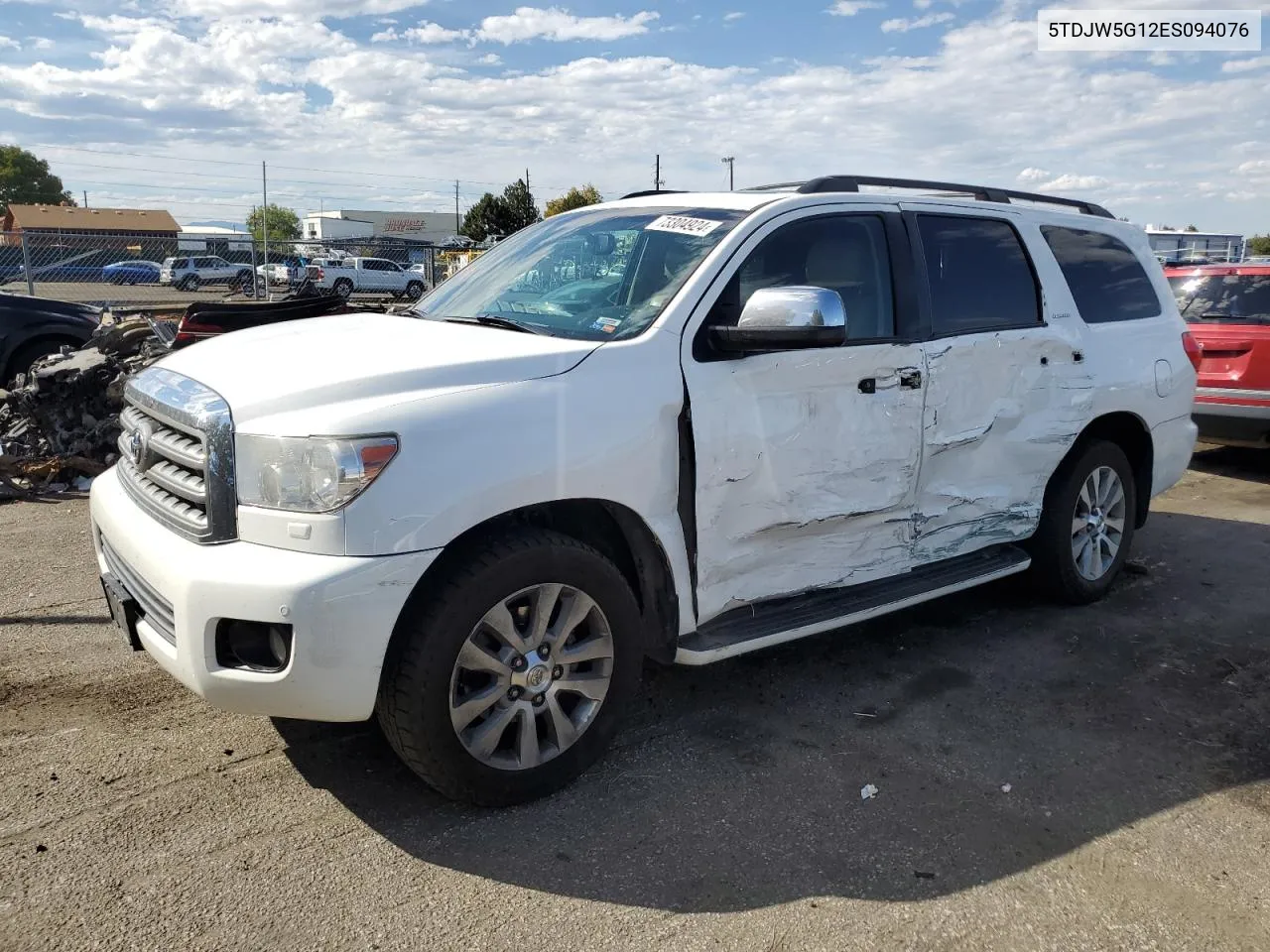 2014 Toyota Sequoia Limited VIN: 5TDJW5G12ES094076 Lot: 73304924