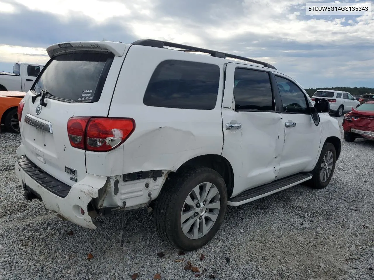 2016 Toyota Sequoia Limited VIN: 5TDJW5G14GS135343 Lot: 72070104