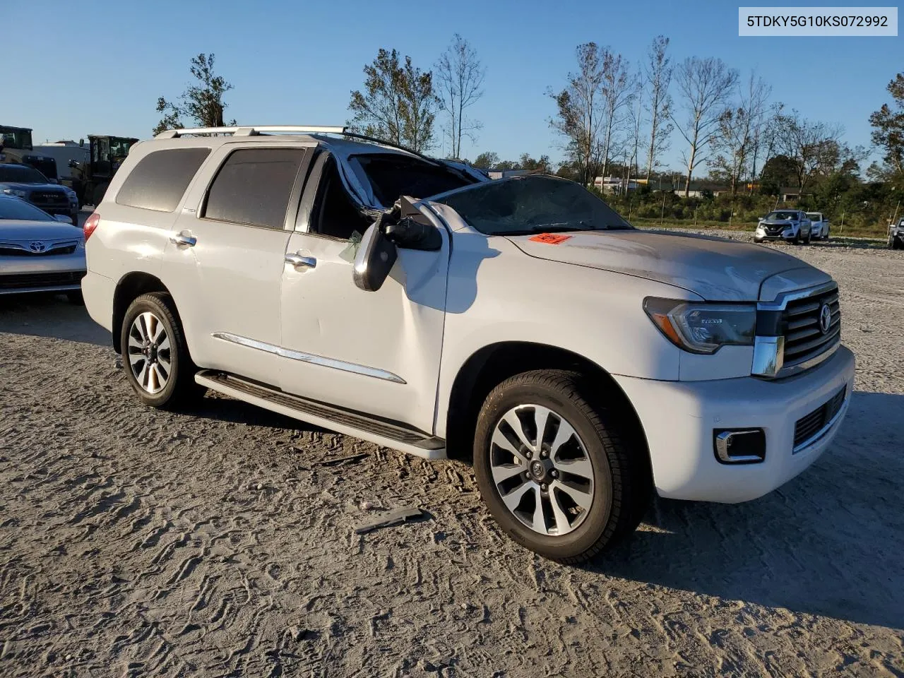 2019 Toyota Sequoia Limited VIN: 5TDKY5G10KS072992 Lot: 75408284