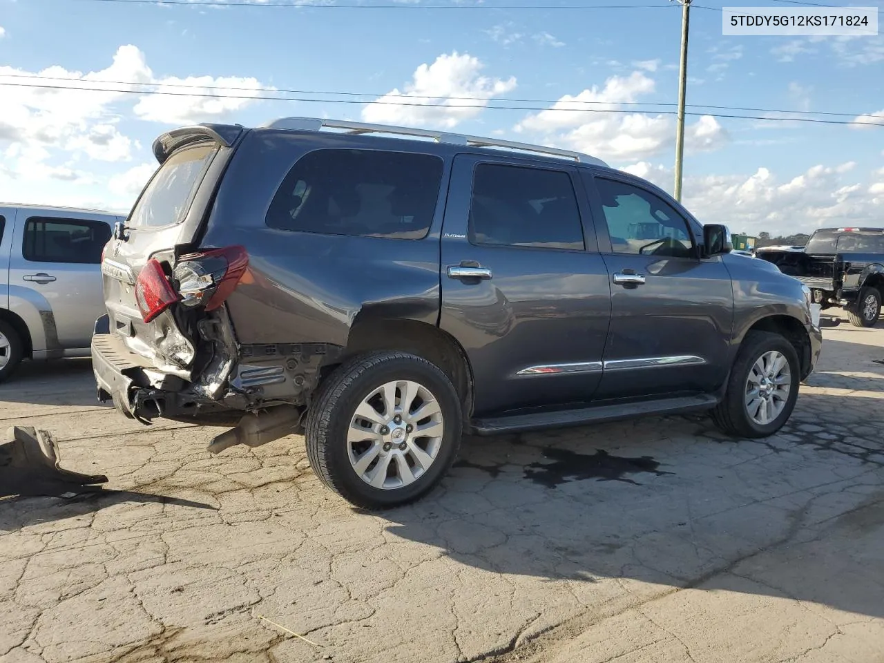 2019 Toyota Sequoia Platinum VIN: 5TDDY5G12KS171824 Lot: 78034084