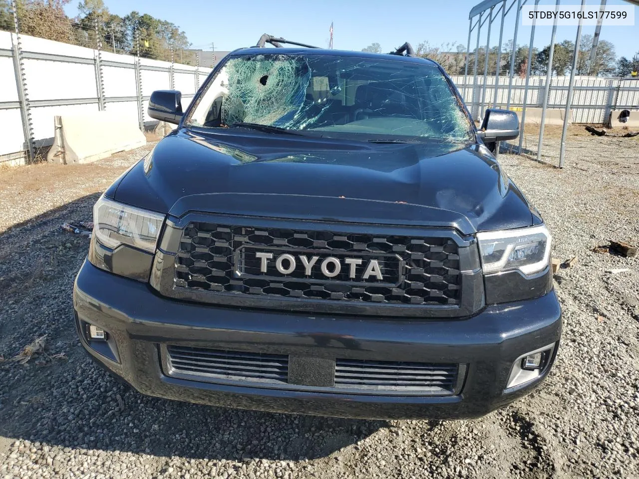 2020 Toyota Sequoia Sr5 VIN: 5TDBY5G16LS177599 Lot: 76245044