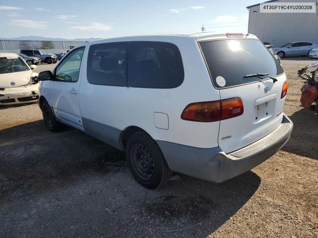 4T3GF19C4YU200208 2000 Toyota Sienna Ce