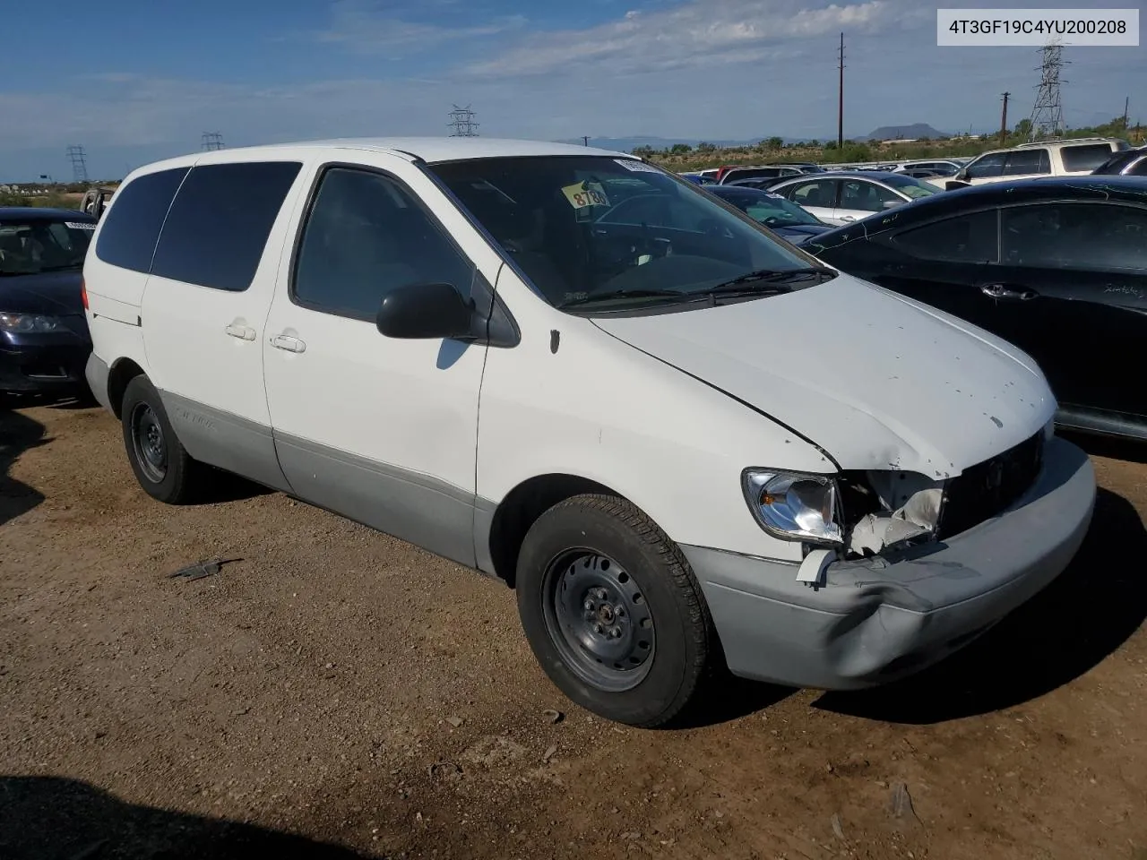 4T3GF19C4YU200208 2000 Toyota Sienna Ce