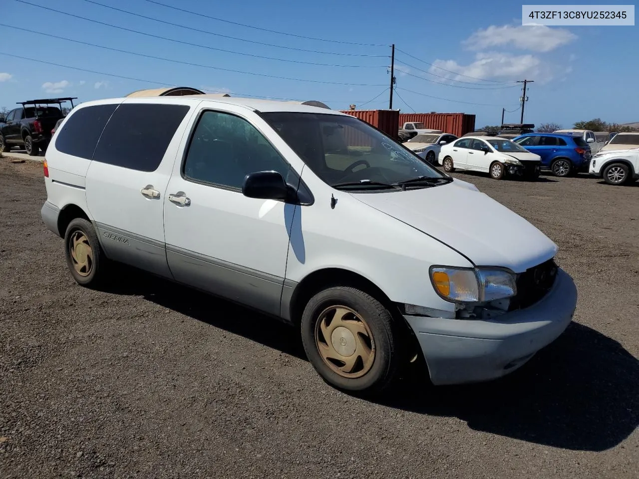 2000 Toyota Sienna Le VIN: 4T3ZF13C8YU252345 Lot: 75563984