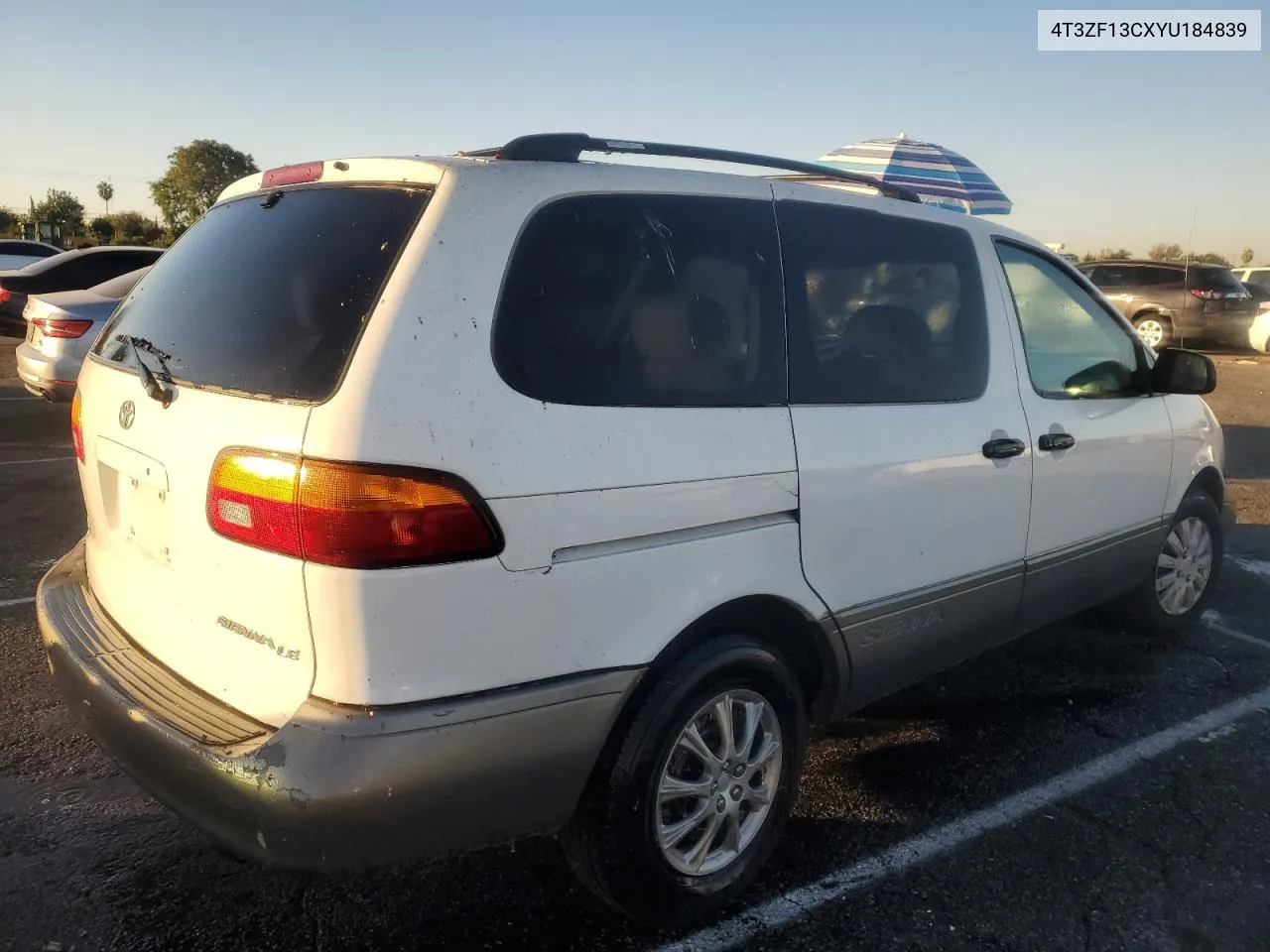 2000 Toyota Sienna Le VIN: 4T3ZF13CXYU184839 Lot: 80035434