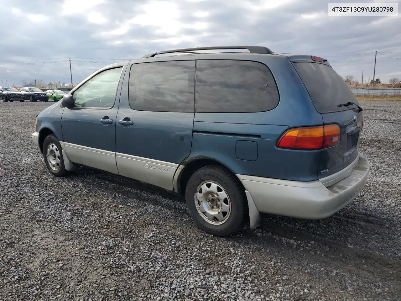 2000 Toyota Sienna Le VIN: 4T3ZF13C9YU280798 Lot: 80708614