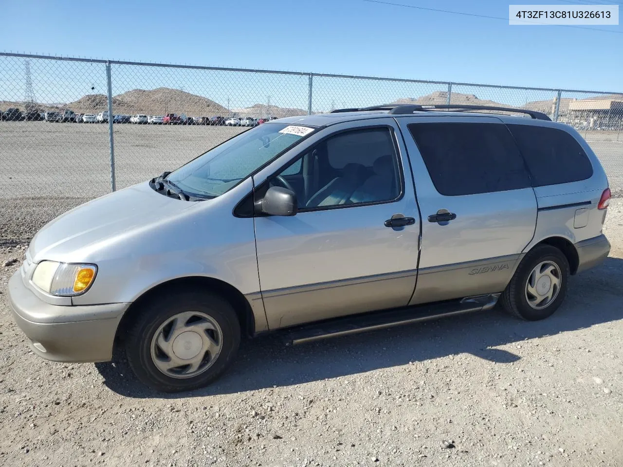 2001 Toyota Sienna Le VIN: 4T3ZF13C81U326613 Lot: 67391604