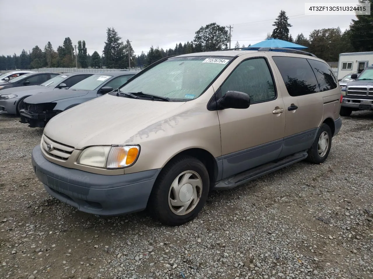 2001 Toyota Sienna Le VIN: 4T3ZF13C51U324415 Lot: 71576754