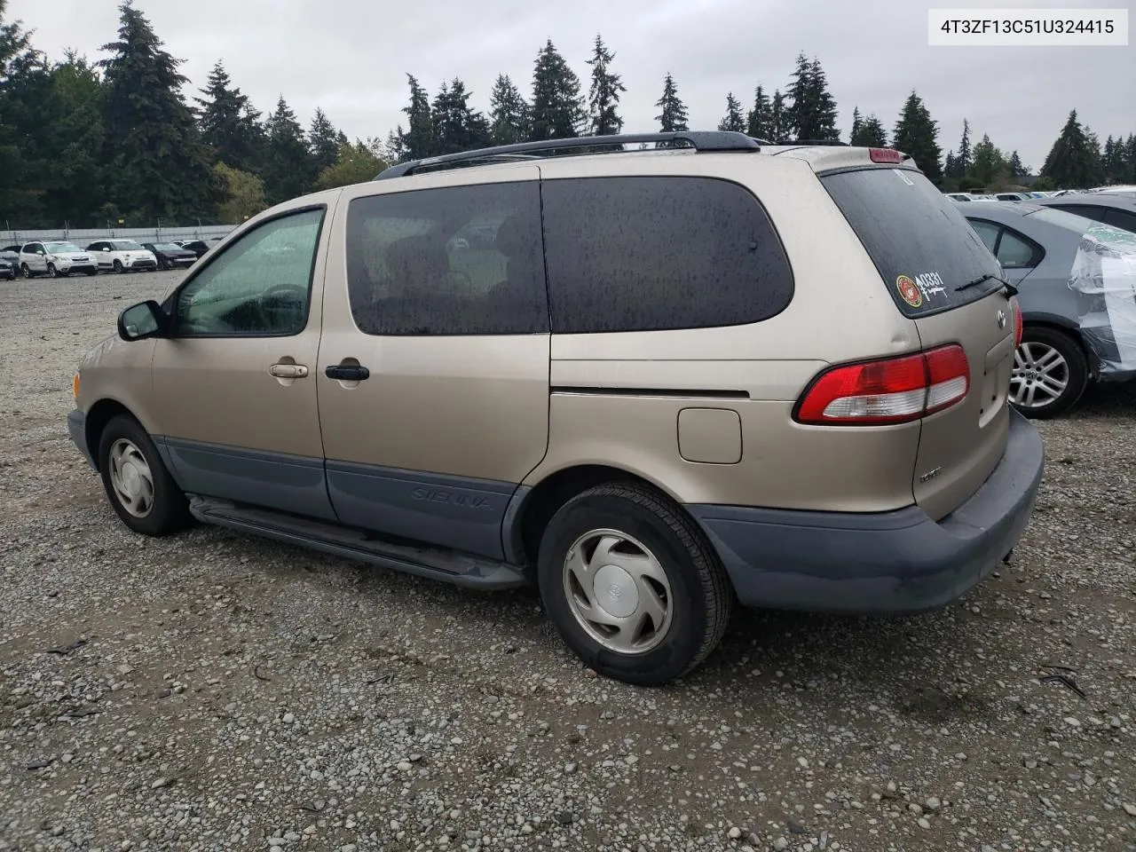 2001 Toyota Sienna Le VIN: 4T3ZF13C51U324415 Lot: 71576754