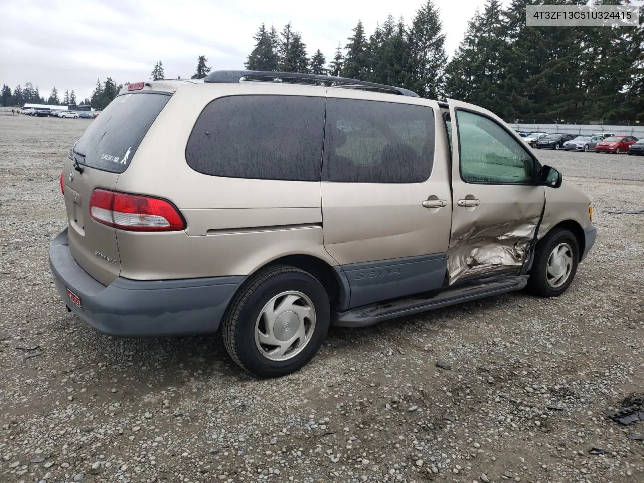 2001 Toyota Sienna Le VIN: 4T3ZF13C51U324415 Lot: 71576754