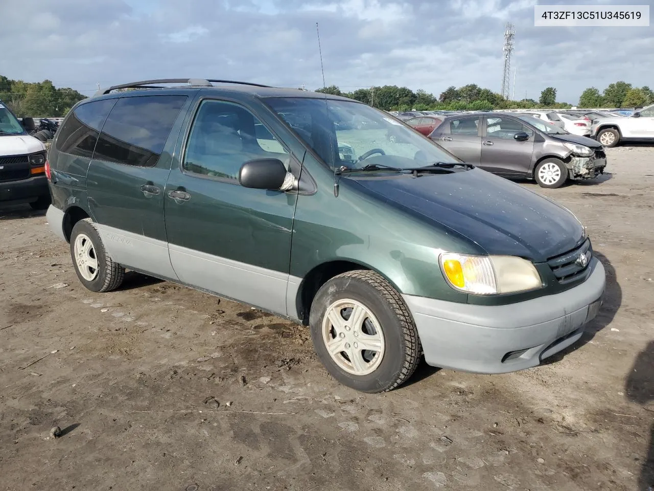 2001 Toyota Sienna Le VIN: 4T3ZF13C51U345619 Lot: 71761094