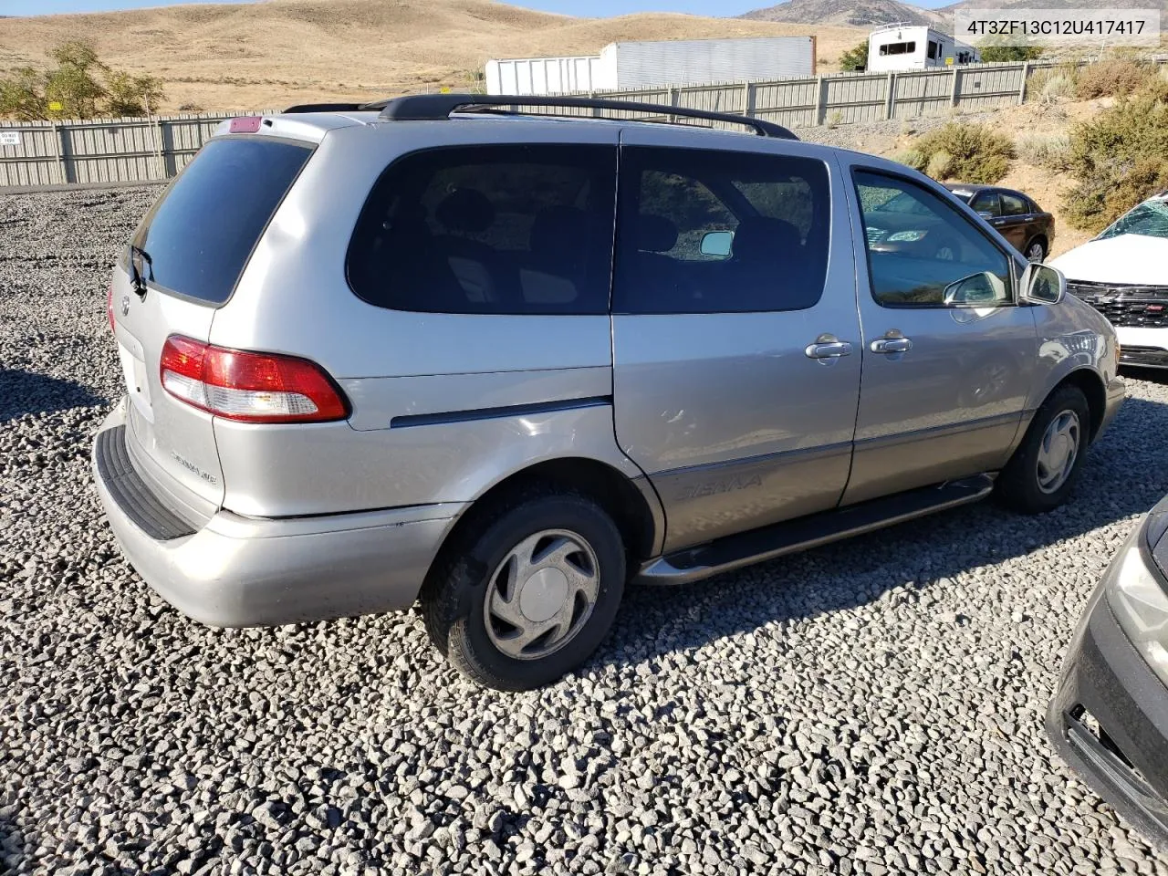 2002 Toyota Sienna Le VIN: 4T3ZF13C12U417417 Lot: 70251214