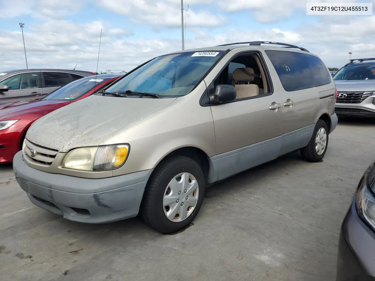 2002 Toyota Sienna Ce VIN: 4T3ZF19C12U455513 Lot: 74090554