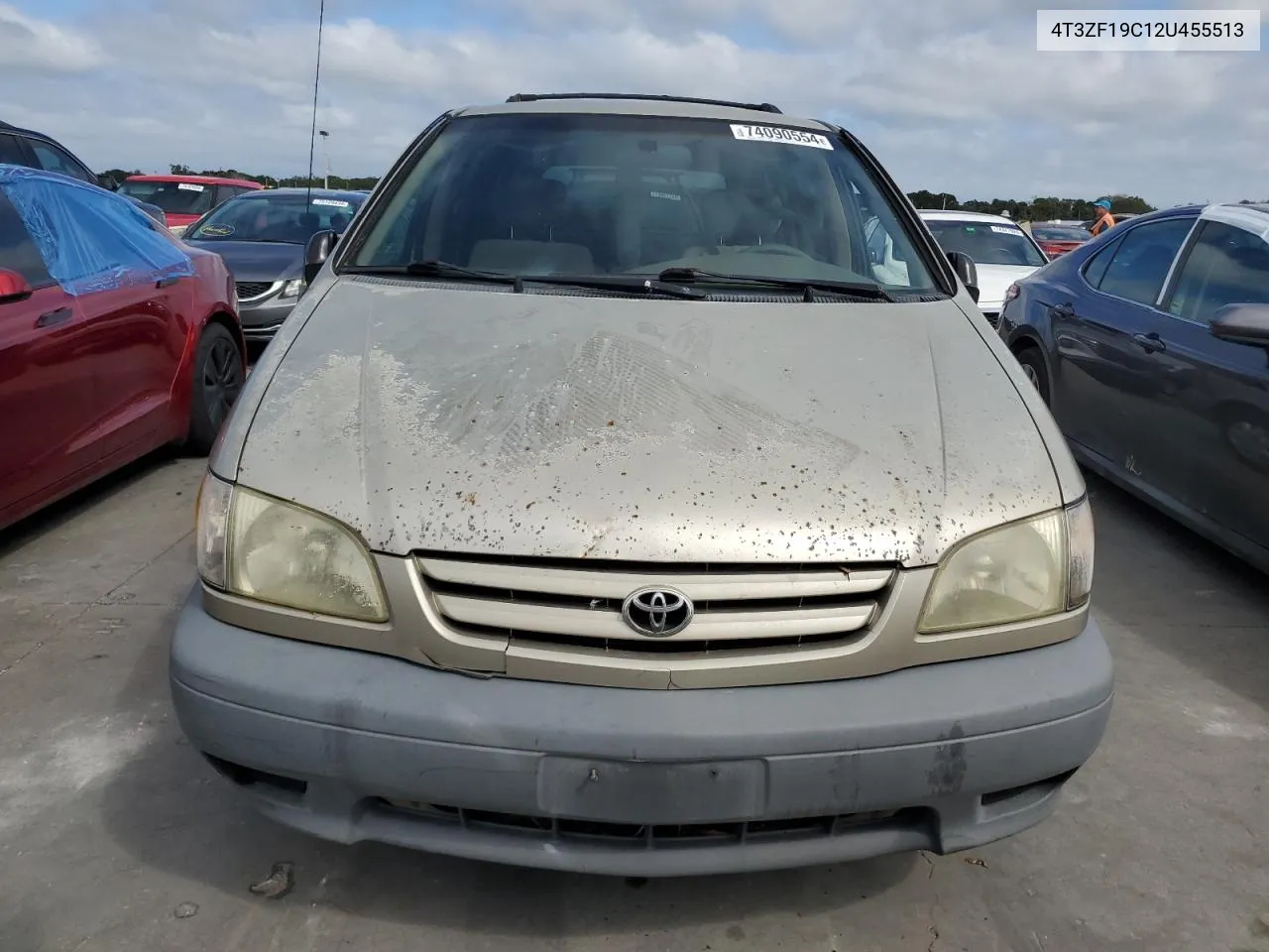 2002 Toyota Sienna Ce VIN: 4T3ZF19C12U455513 Lot: 74090554