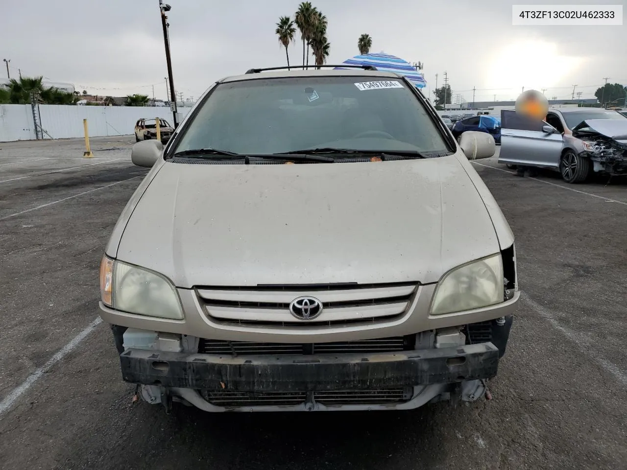 2002 Toyota Sienna Le VIN: 4T3ZF13C02U462333 Lot: 75497664