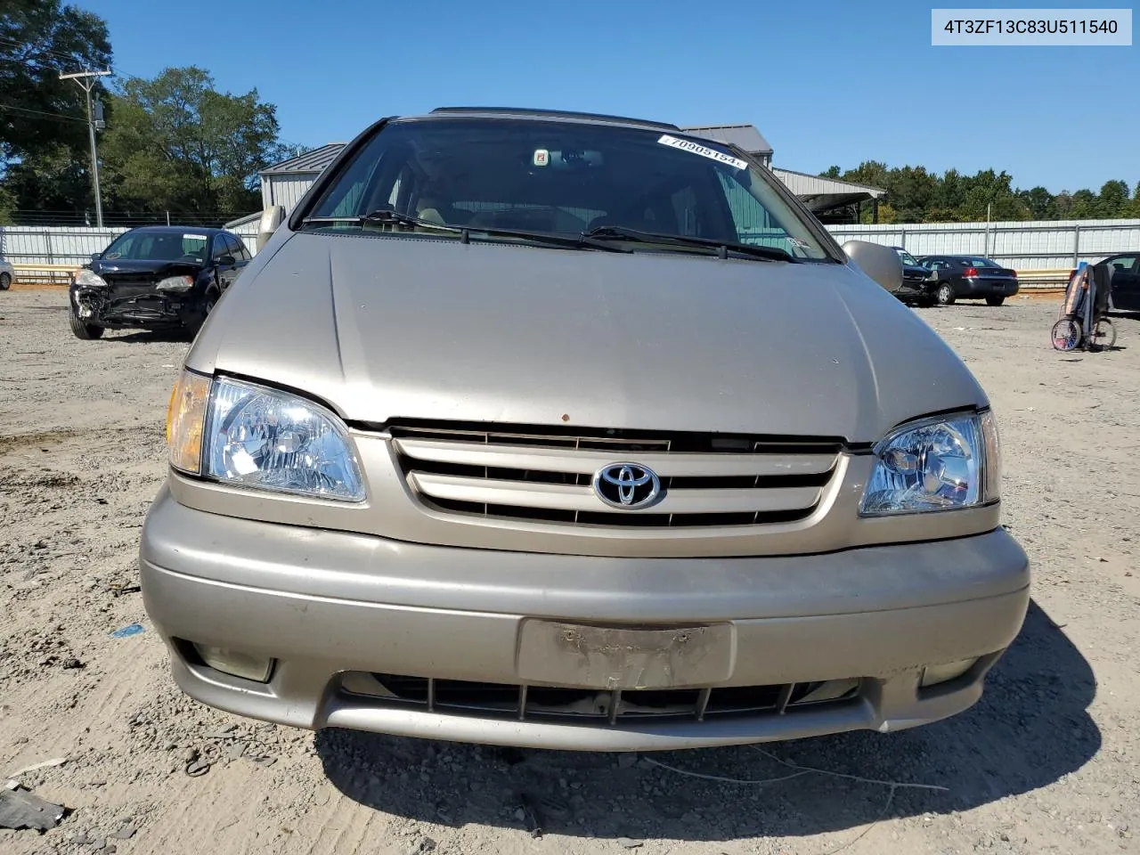 2003 Toyota Sienna Le VIN: 4T3ZF13C83U511540 Lot: 70905154