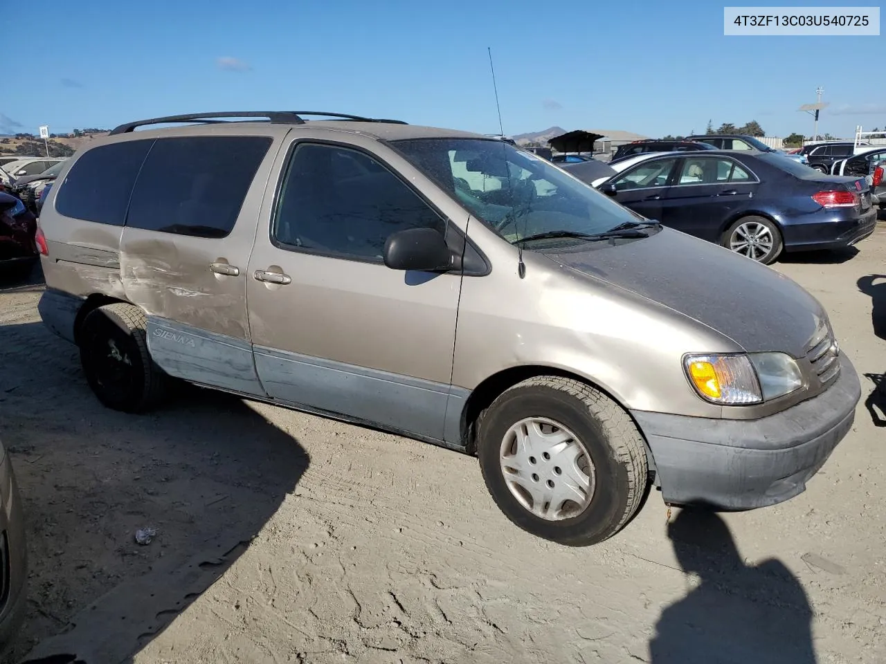 2003 Toyota Sienna Le VIN: 4T3ZF13C03U540725 Lot: 78494384