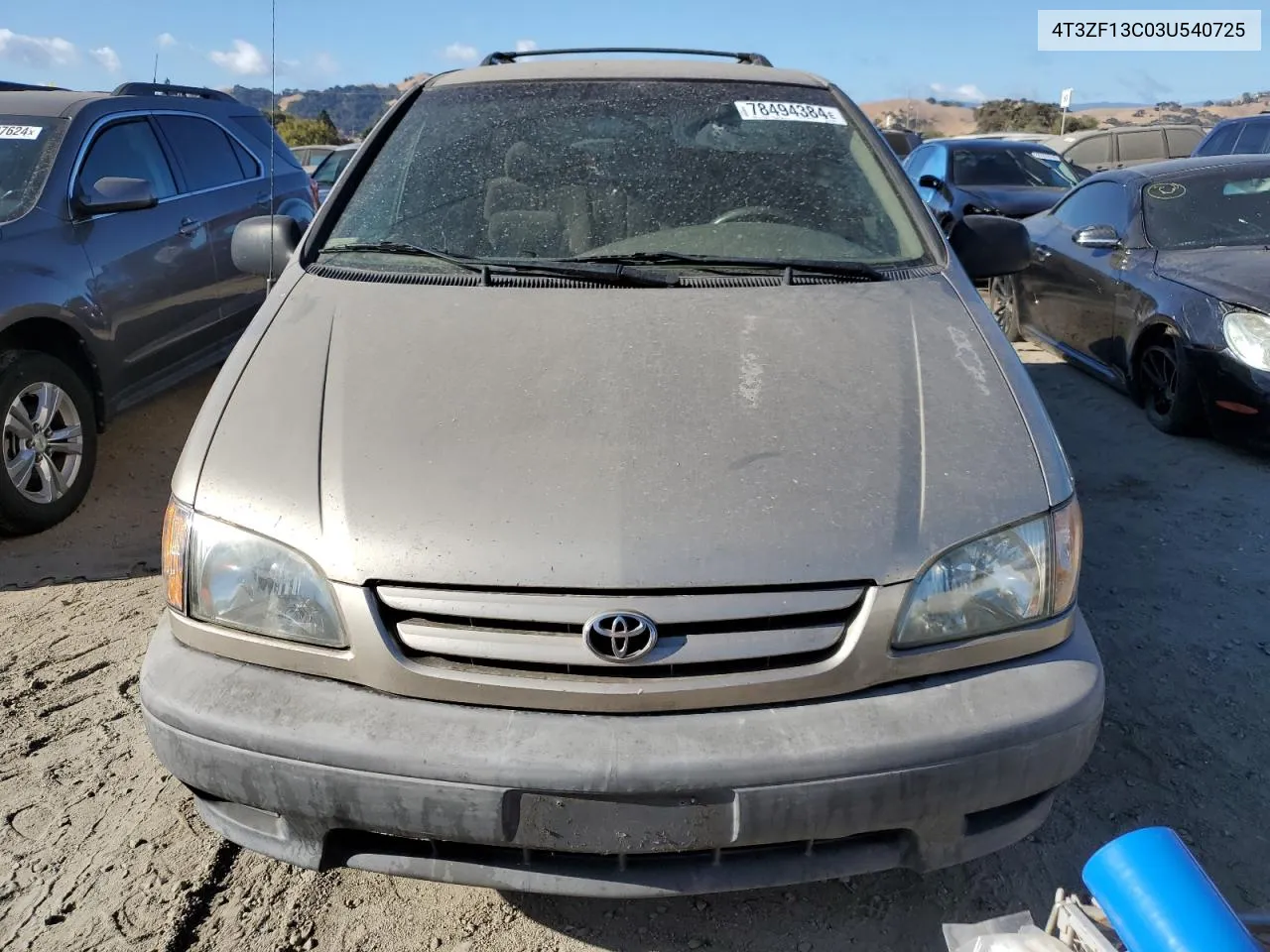 2003 Toyota Sienna Le VIN: 4T3ZF13C03U540725 Lot: 78494384