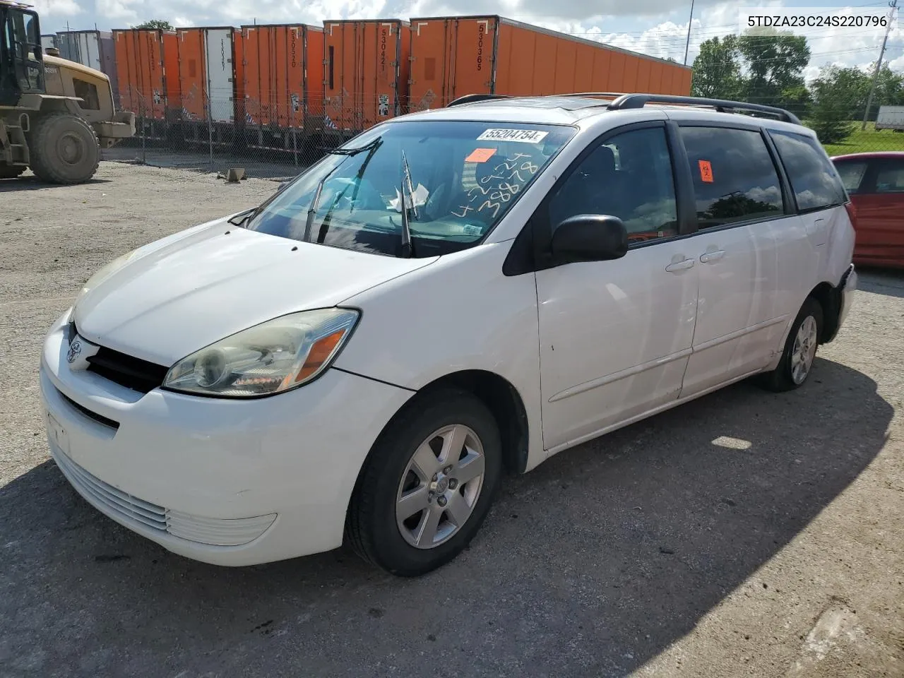 2004 Toyota Sienna Ce VIN: 5TDZA23C24S220796 Lot: 63242294