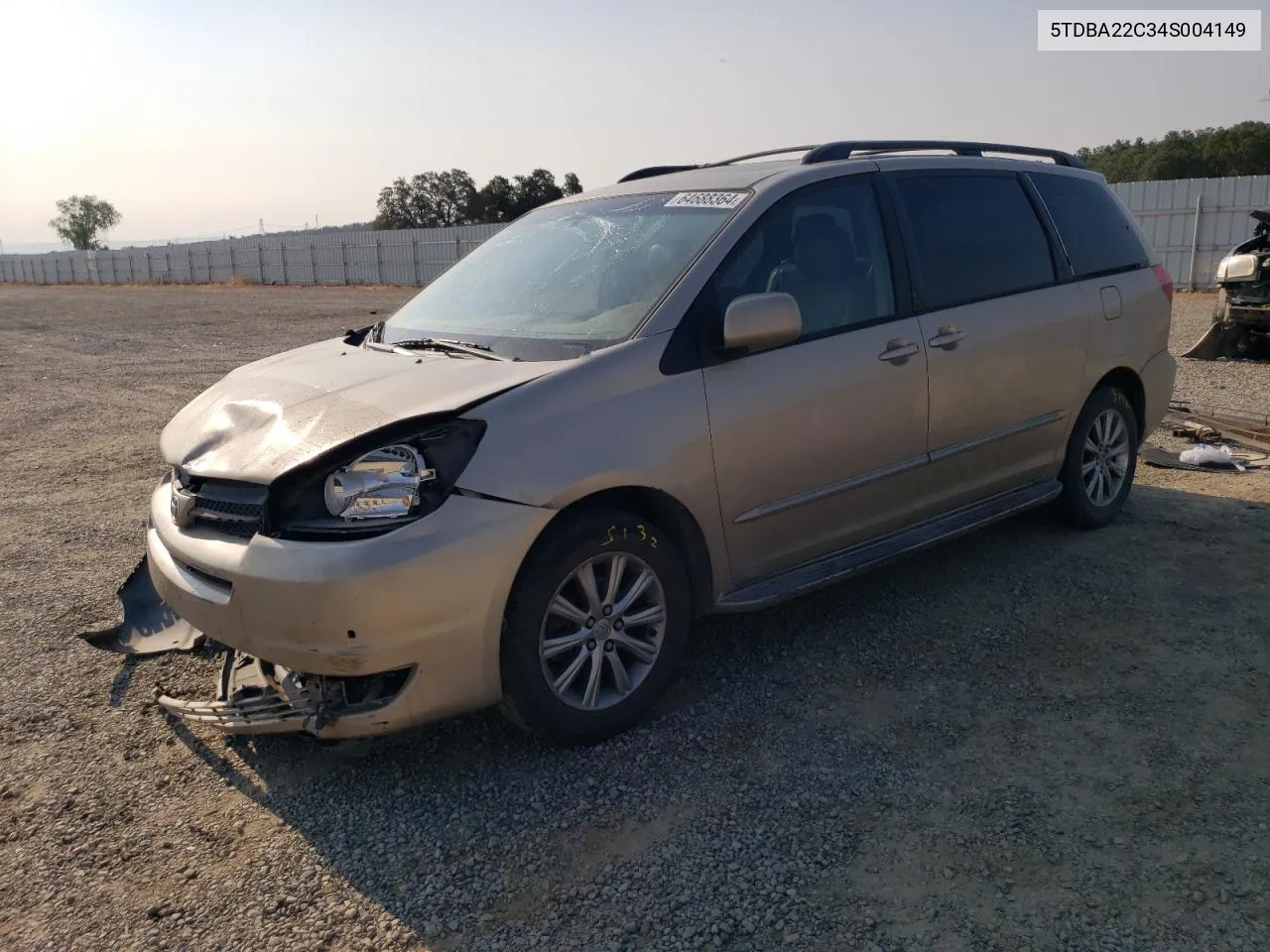 2004 Toyota Sienna Xle VIN: 5TDBA22C34S004149 Lot: 64688364