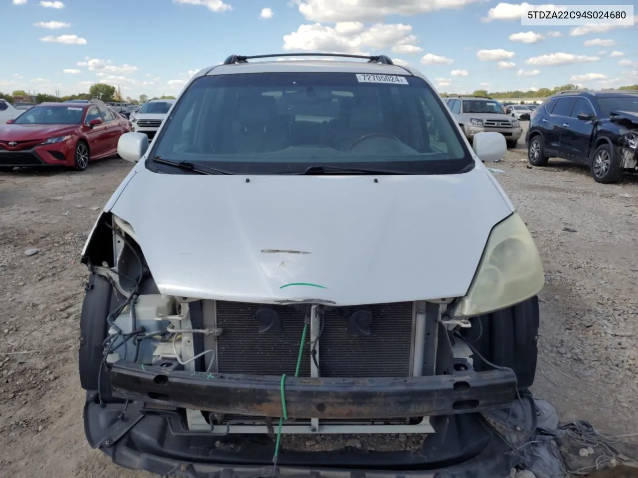 2004 Toyota Sienna Xle VIN: 5TDZA22C94S024680 Lot: 72705024