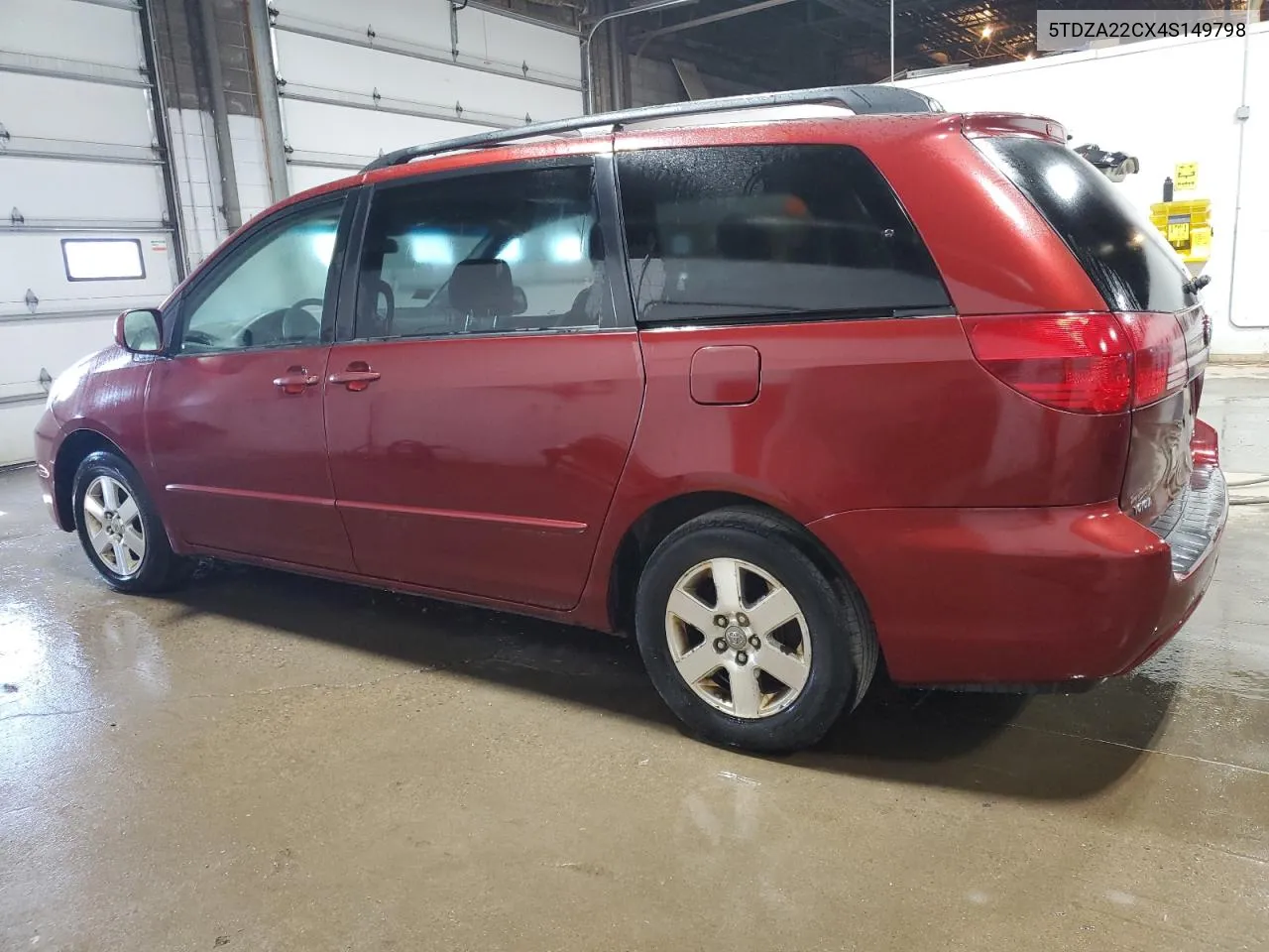 2004 Toyota Sienna Xle VIN: 5TDZA22CX4S149798 Lot: 72787914