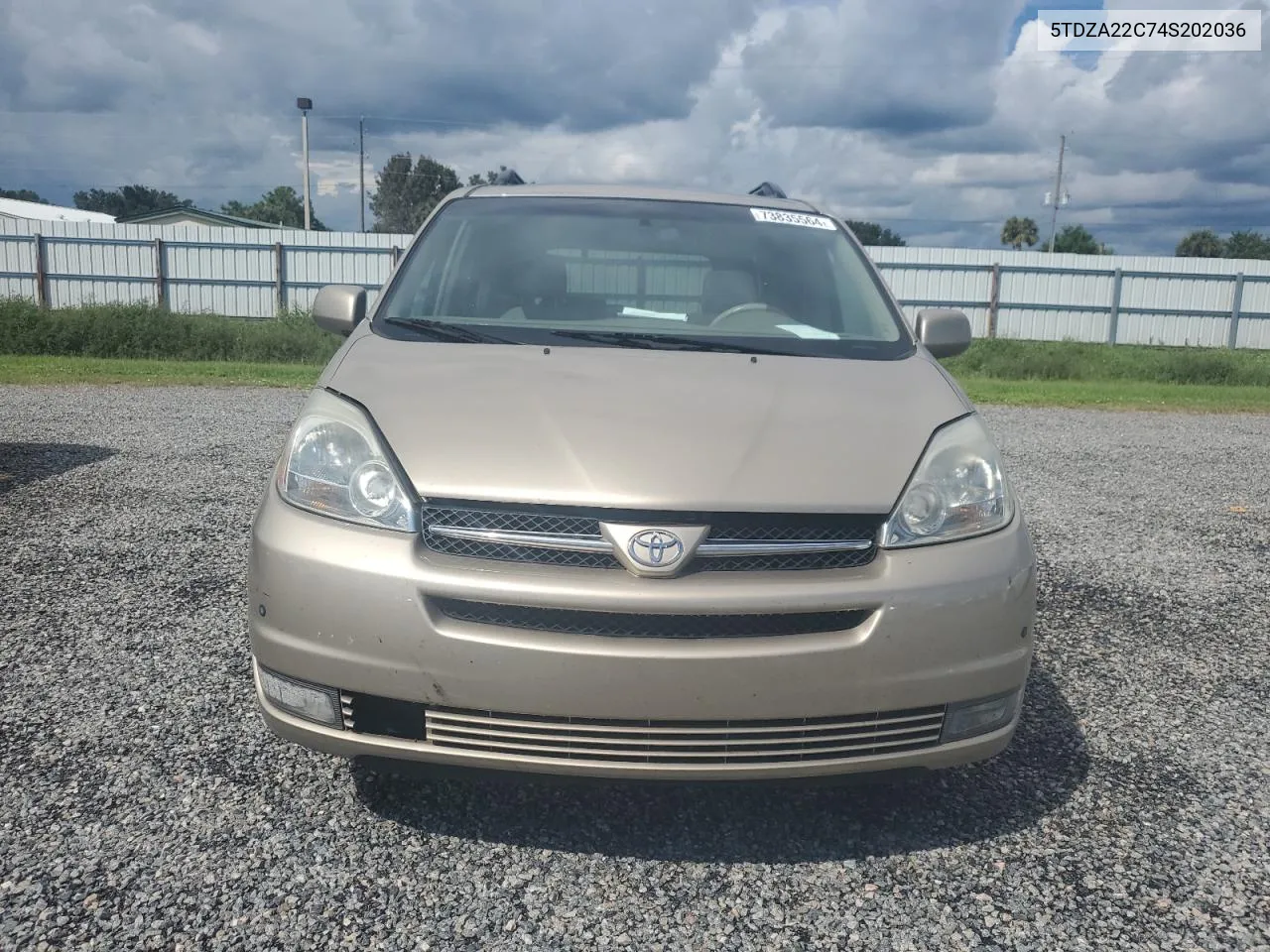 2004 Toyota Sienna Xle VIN: 5TDZA22C74S202036 Lot: 73835564