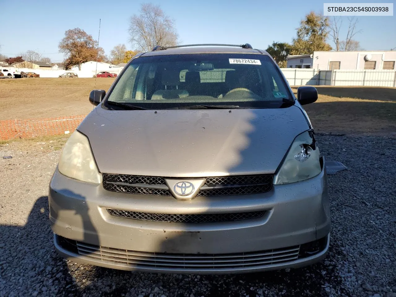 2004 Toyota Sienna Le VIN: 5TDBA23C54S003938 Lot: 78672434