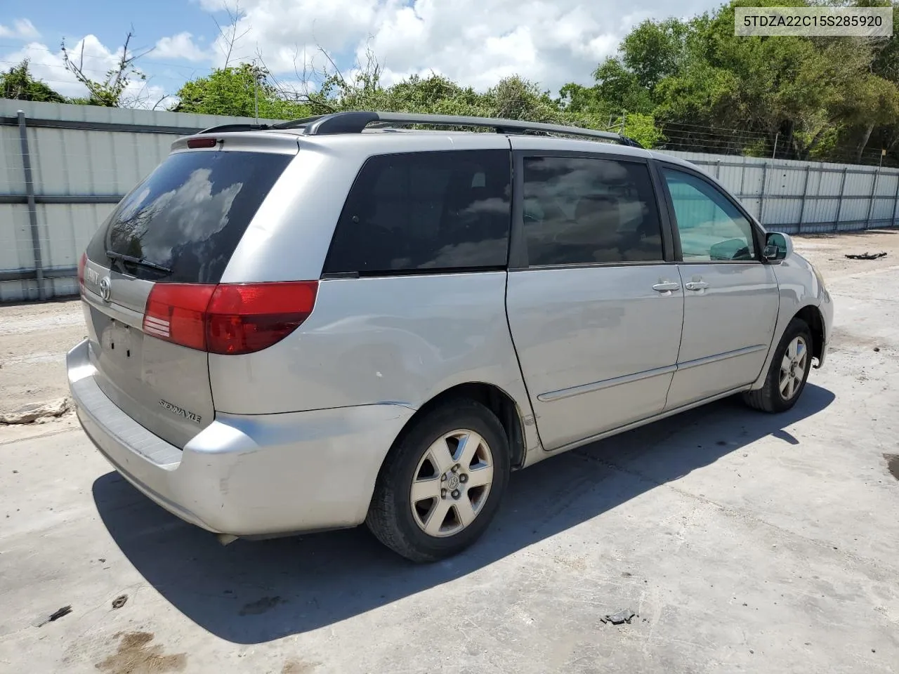 2005 Toyota Sienna Xle VIN: 5TDZA22C15S285920 Lot: 61873474