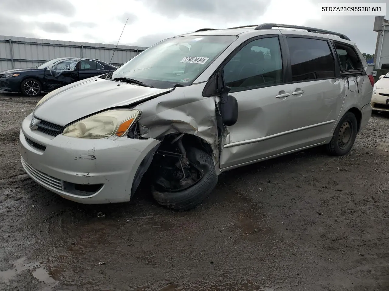 2005 Toyota Sienna Ce VIN: 5TDZA23C95S381681 Lot: 72950404