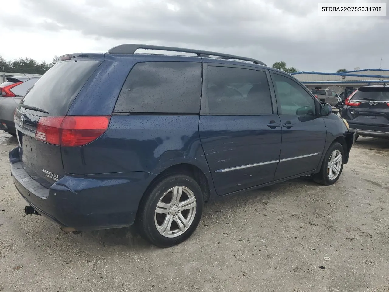 2005 Toyota Sienna Xle VIN: 5TDBA22C75S034708 Lot: 74687164