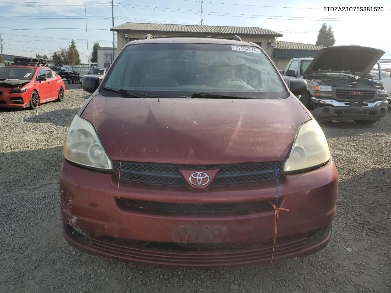 2005 Toyota Sienna Ce VIN: 5TDZA23C75S381520 Lot: 75450274