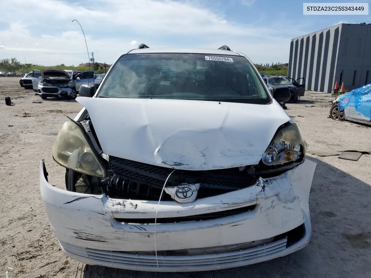 2005 Toyota Sienna Ce VIN: 5TDZA23C25S343449 Lot: 75555704