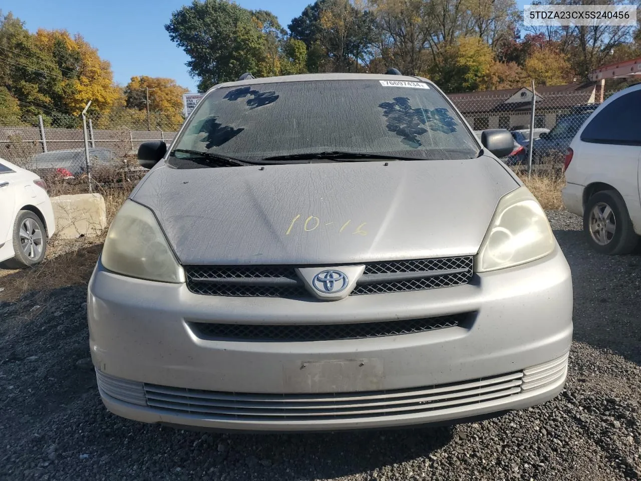 2005 Toyota Sienna Ce VIN: 5TDZA23CX5S240456 Lot: 76697434