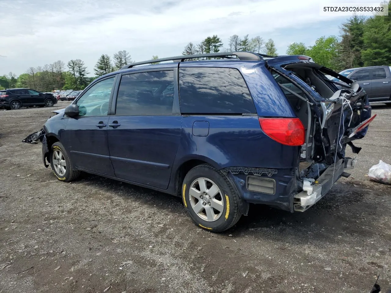 2006 Toyota Sienna Ce VIN: 5TDZA23C26S533432 Lot: 53636764