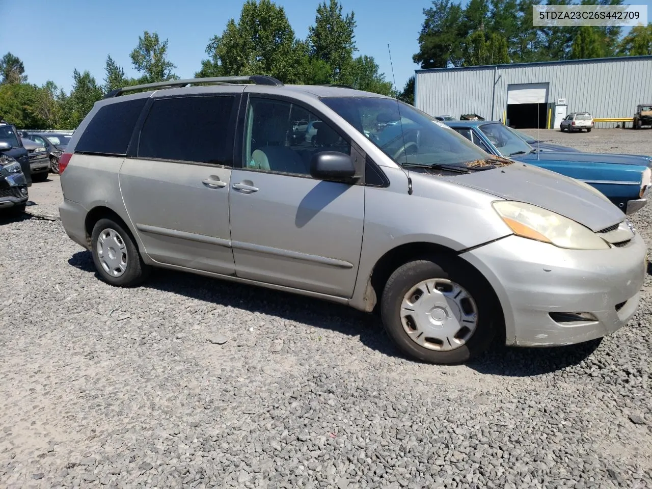 2006 Toyota Sienna Ce VIN: 5TDZA23C26S442709 Lot: 62727074