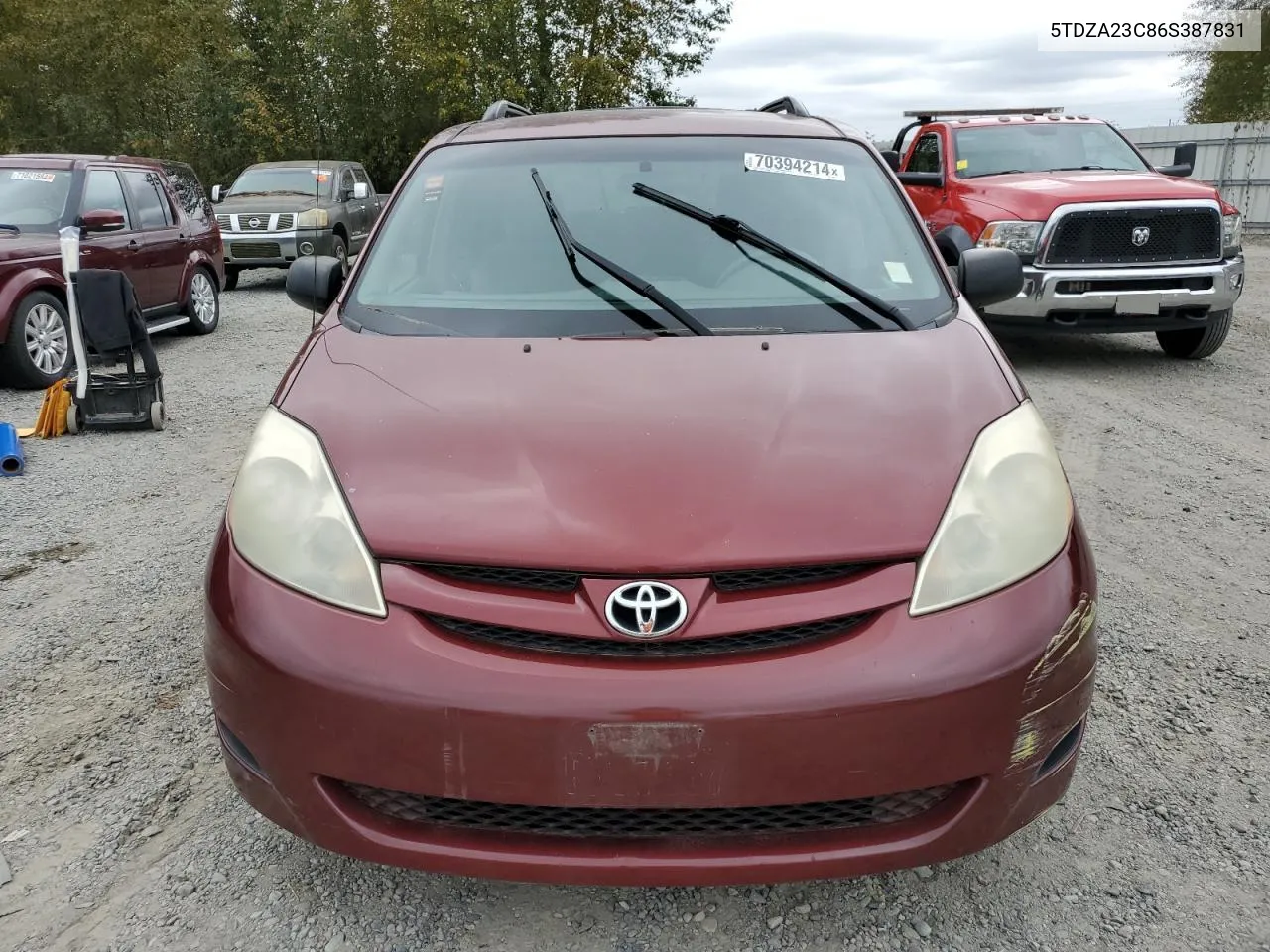 2006 Toyota Sienna Ce VIN: 5TDZA23C86S387831 Lot: 70394214