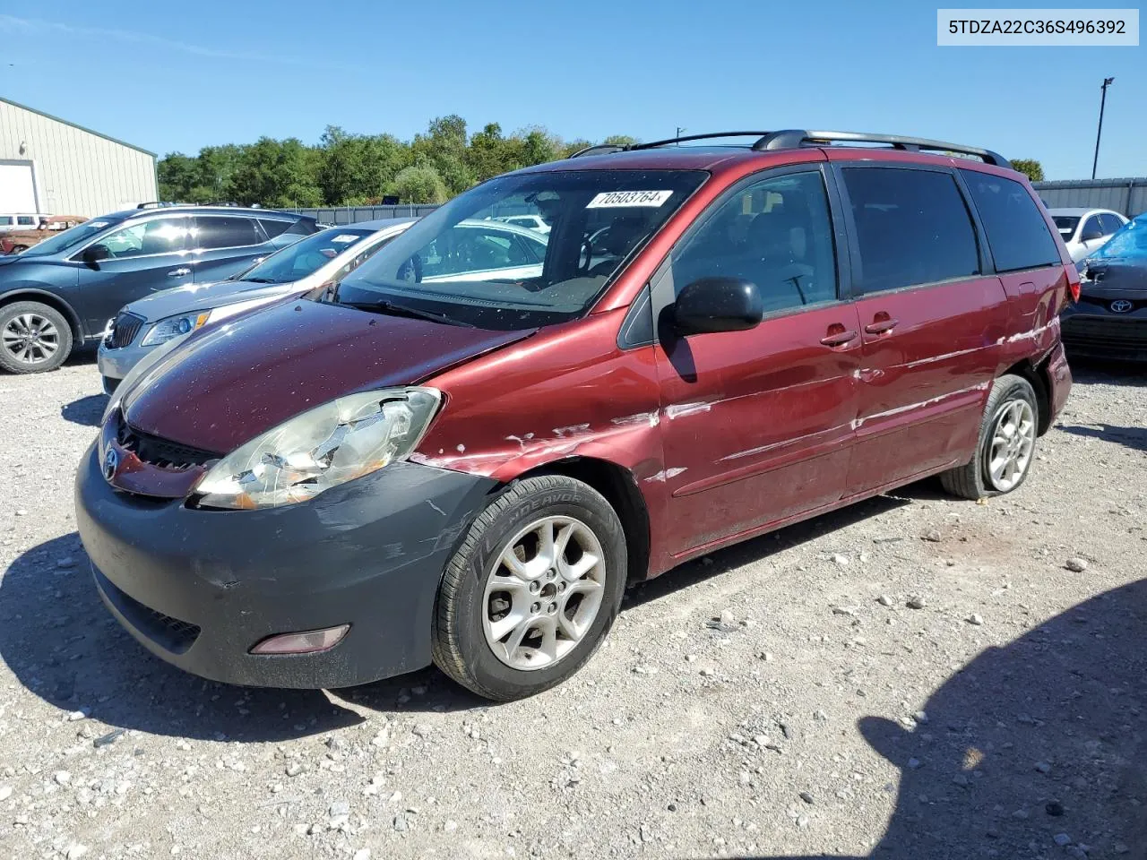 2006 Toyota Sienna Xle VIN: 5TDZA22C36S496392 Lot: 70503764